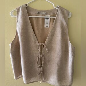 Abercrombie Linen Blend Tie Front Vest (NWT)